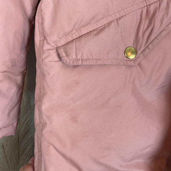 J. Crew Crewcuts Dusty Pink down puffer parka jacket fur hood trim - Picture 6 of 14